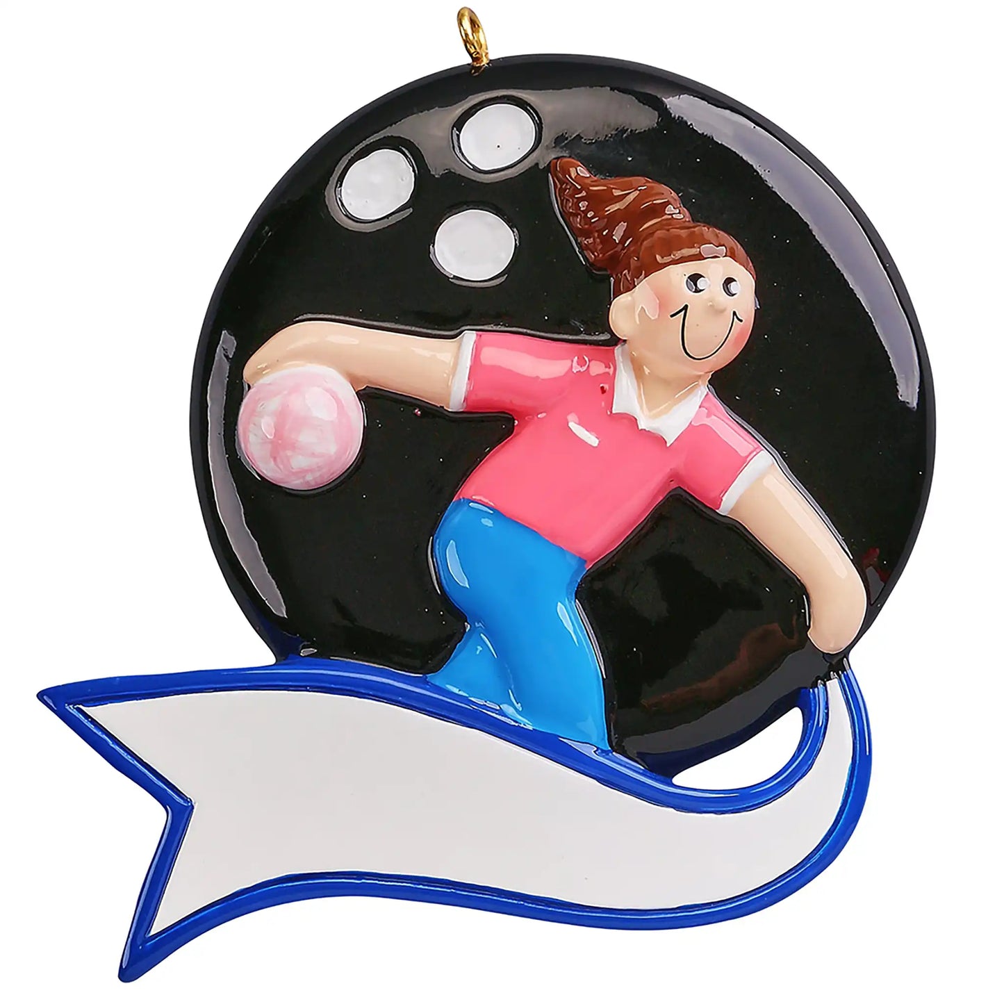 Bowling Girl Christmas Ornament