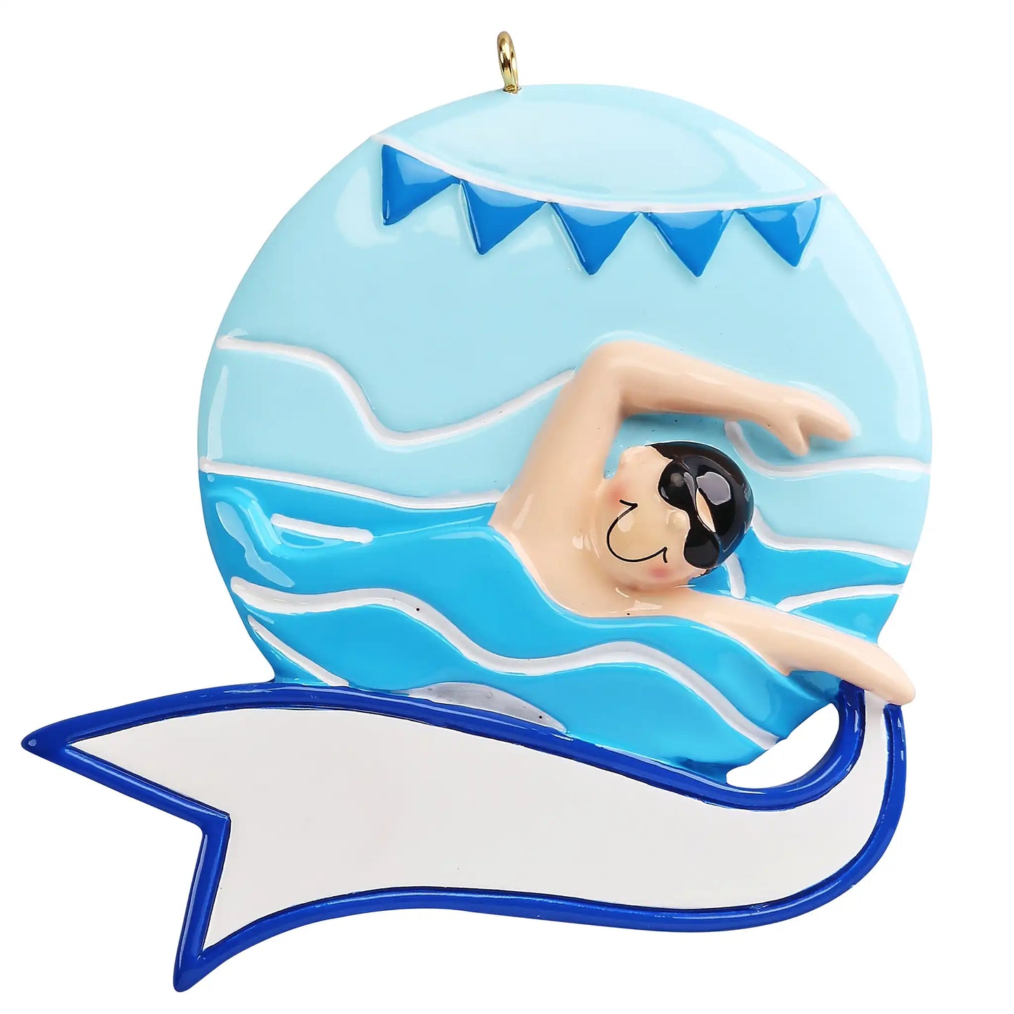 Boy Swimmer Christmas Ornament