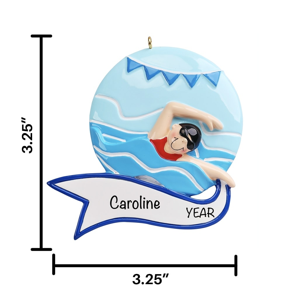 1747G Swimmer Girl Christmas Ornament