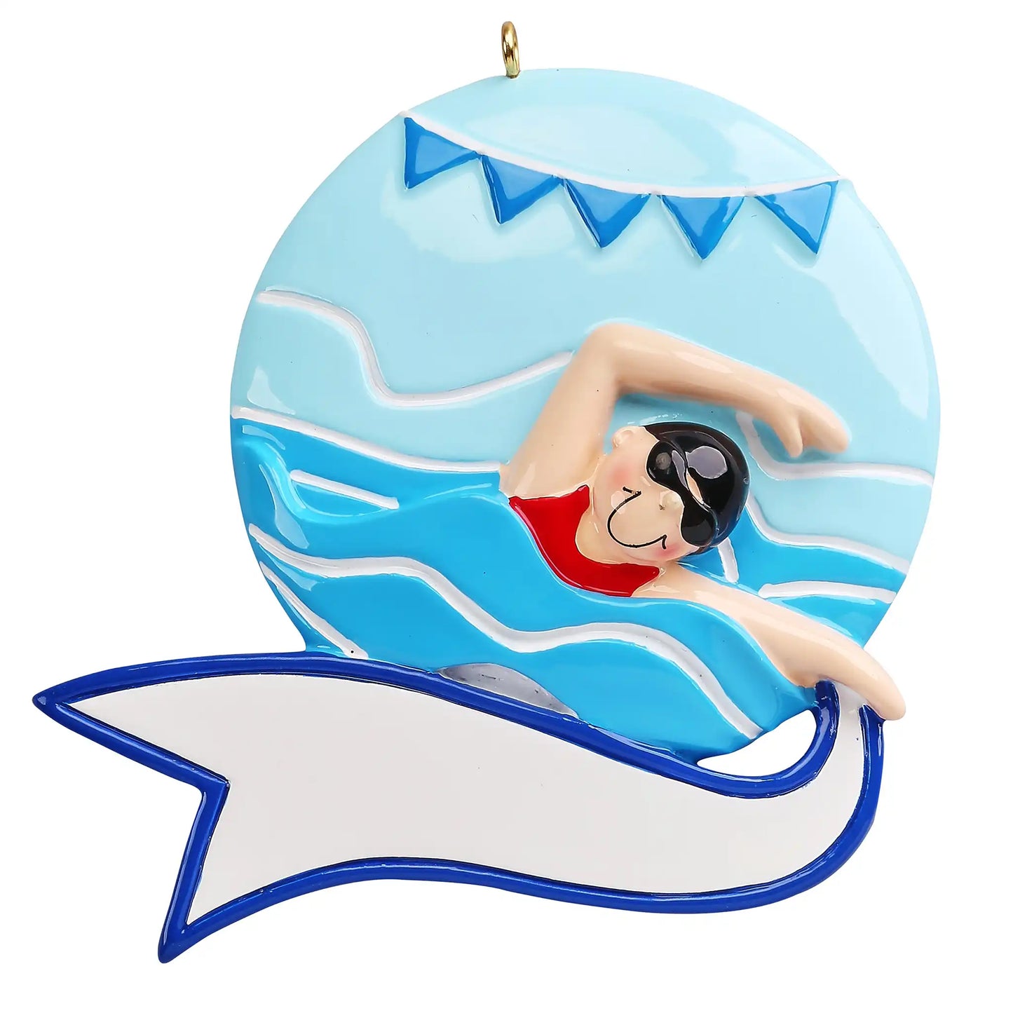 Girl Swimmer Christmas Ornament