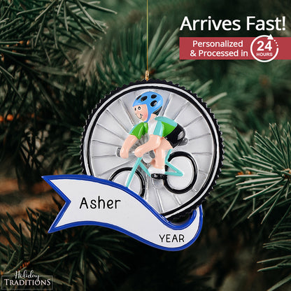 Cycling Christmas Ornament - Boy