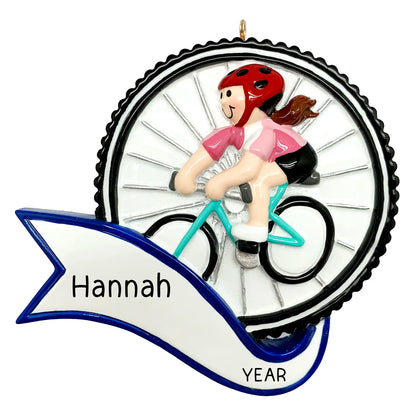 Cycling Girl Personalized Ornament