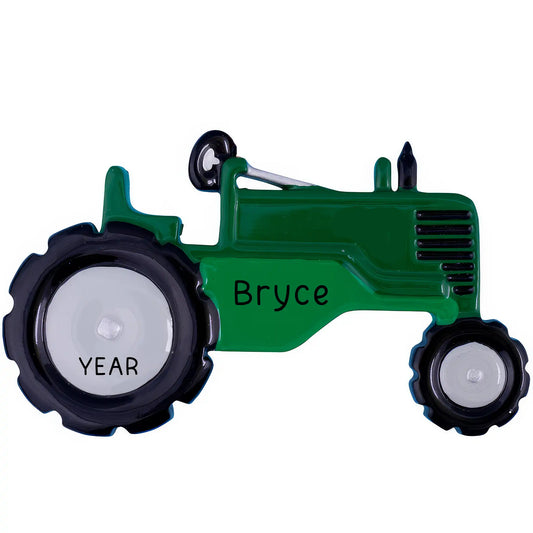 Green Tractor Christmas Ornament