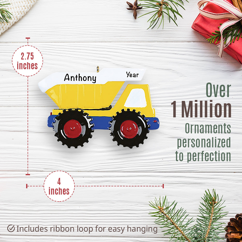 Dump Truck Christmas Ornament