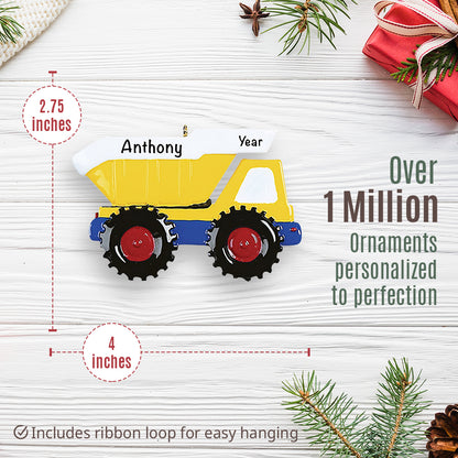 Dump Truck Christmas Ornament