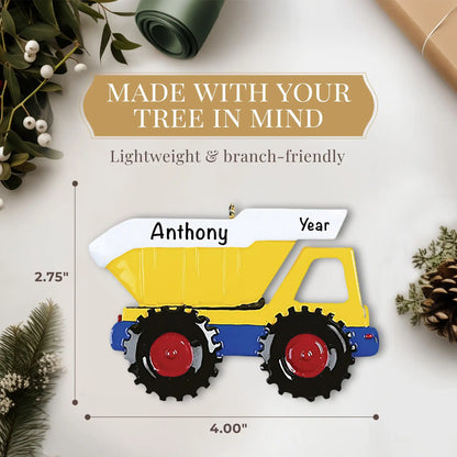 Adorno navideño de camión volquete 