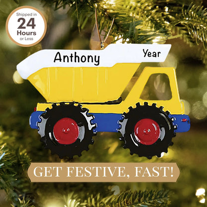 Adorno navideño de camión volquete 