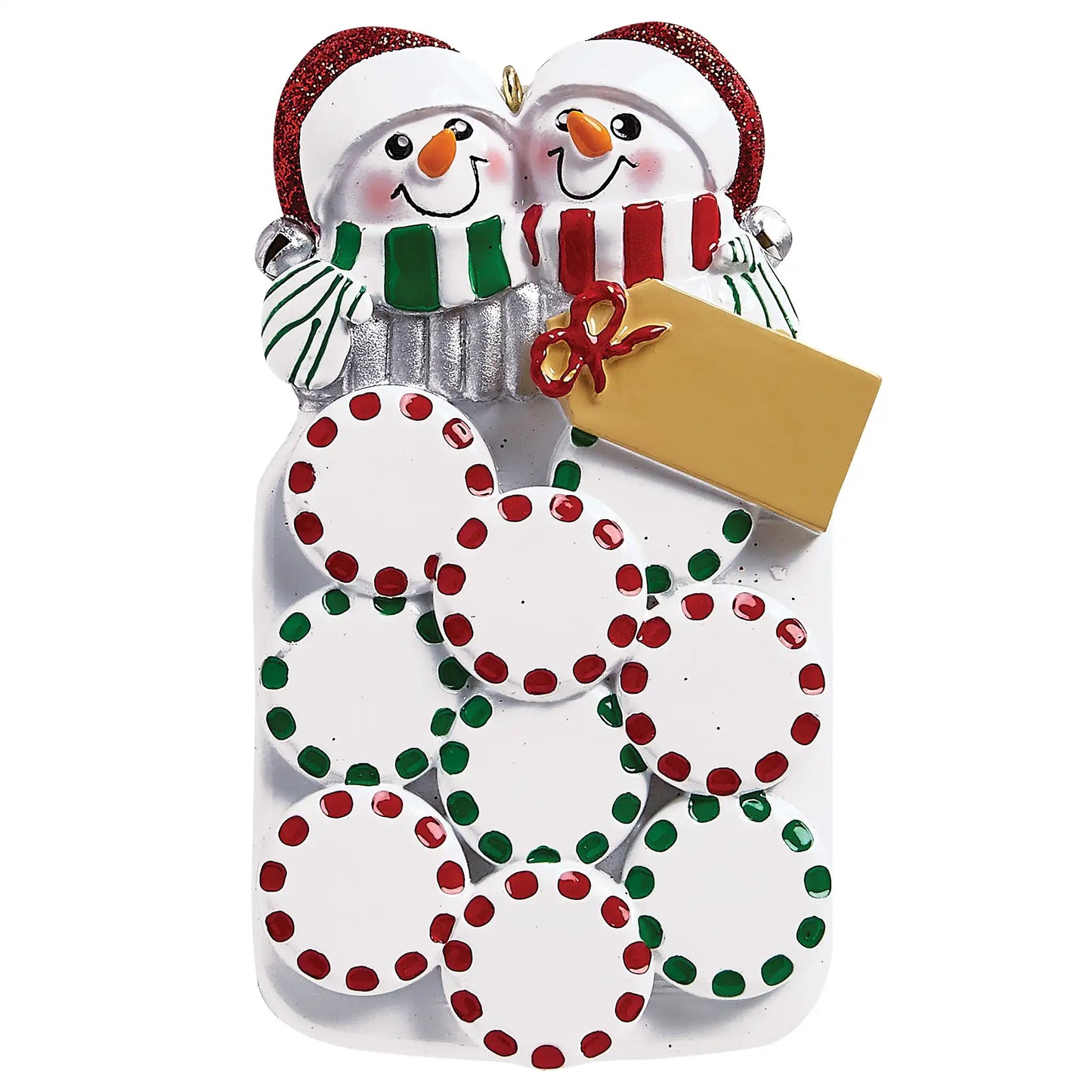 Mason Jar Snow Couple Christmas Ornament