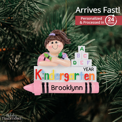 Kindergarten Girl Christmas Ornament