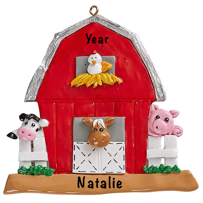 Farmyard Barn Animals Christmas Ornament