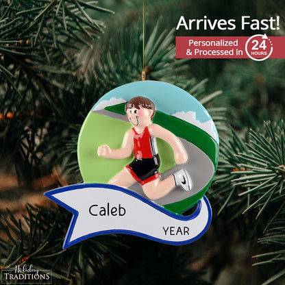 Running Christmas Ornament - Guy