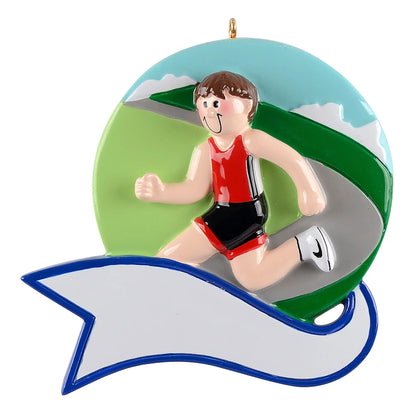 Running Christmas Ornament - Guy