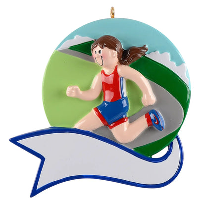 Running Christmas Ornament - Girl