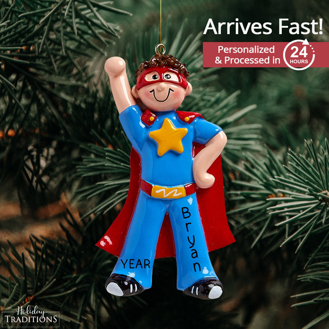 Super Hero Boy Personalized Ornament