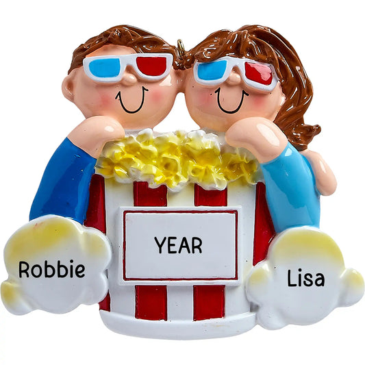 Movie Night Couple Christmas Ornament