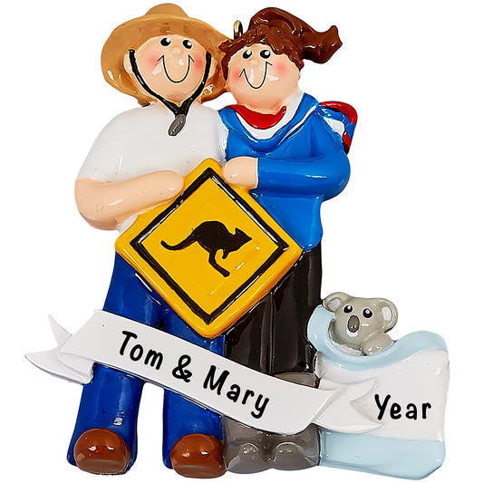 Love in Australia Couple Christmas Ornament