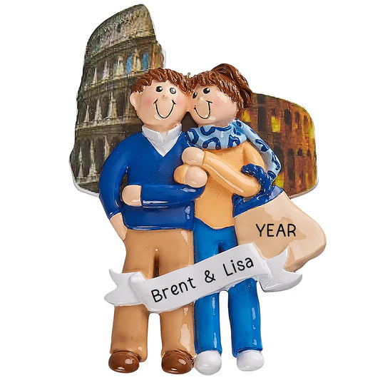 Love in Rome Couple Christmas Ornament