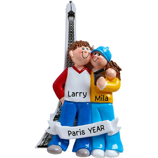 Paris Couple Christmas Ornament