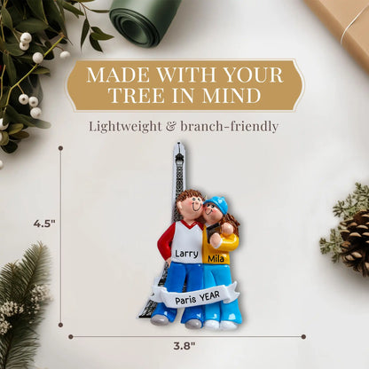 Paris Couple Personalized Ornament