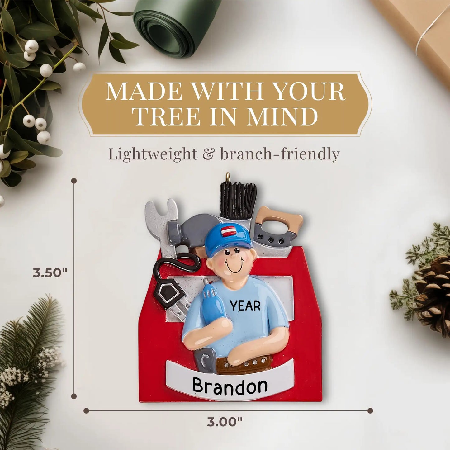 Handyman Toolbox Personalized Ornament
