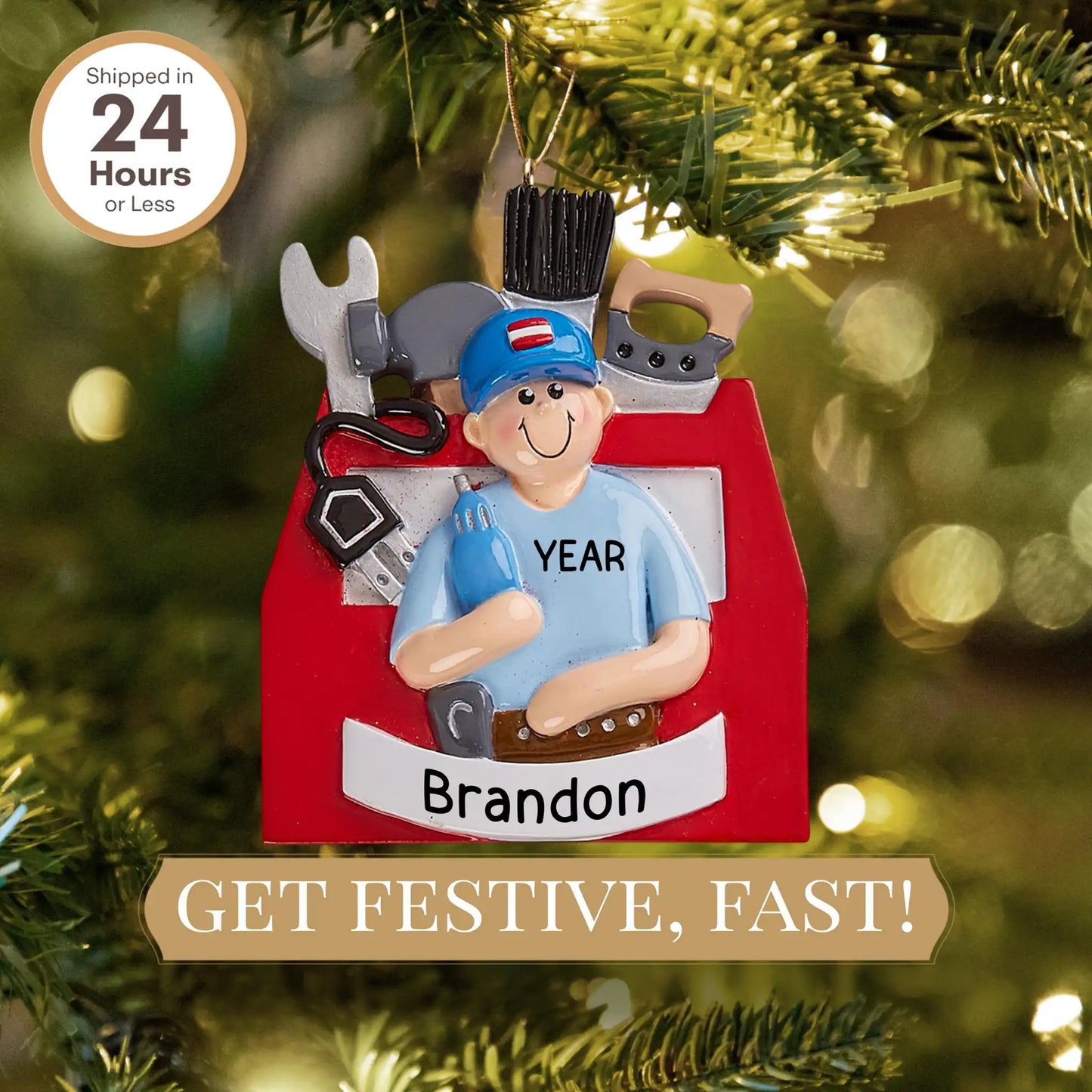 Handyman Toolbox Personalized Ornament