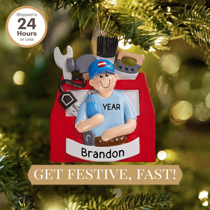 Handyman Toolbox Personalized Ornament