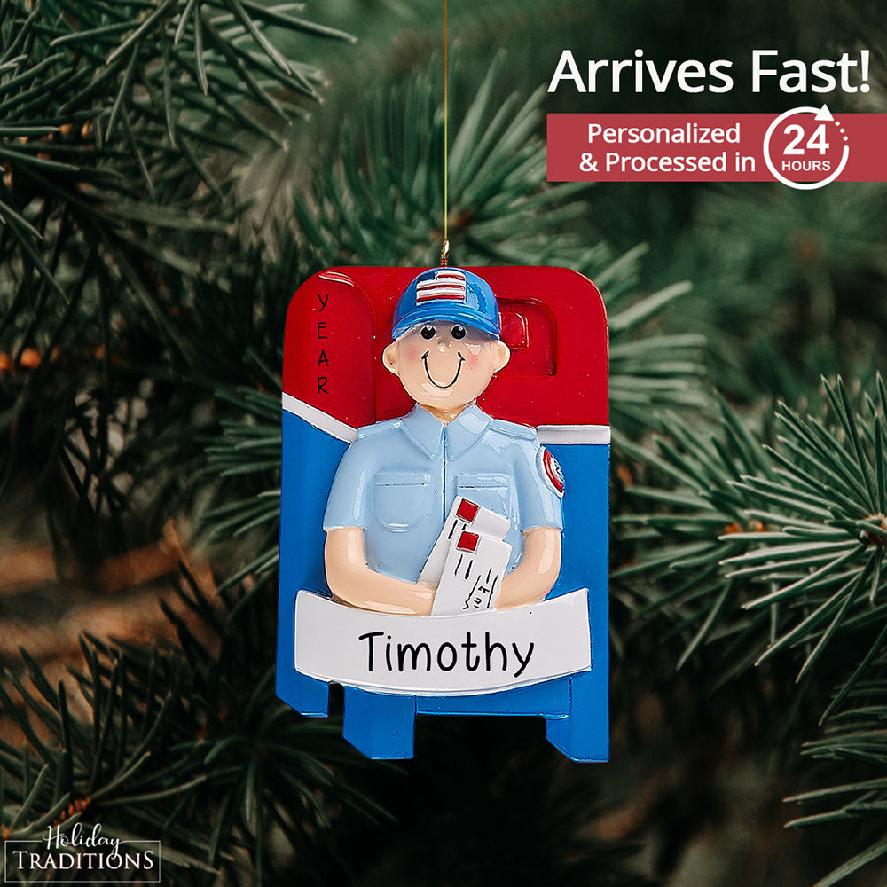 Mailman USPS Christmas Ornament