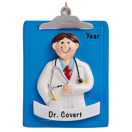 Doctor Guy Clipboard Christmas Ornament