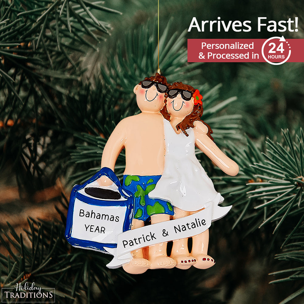 Beach Couple Love Christmas Ornament