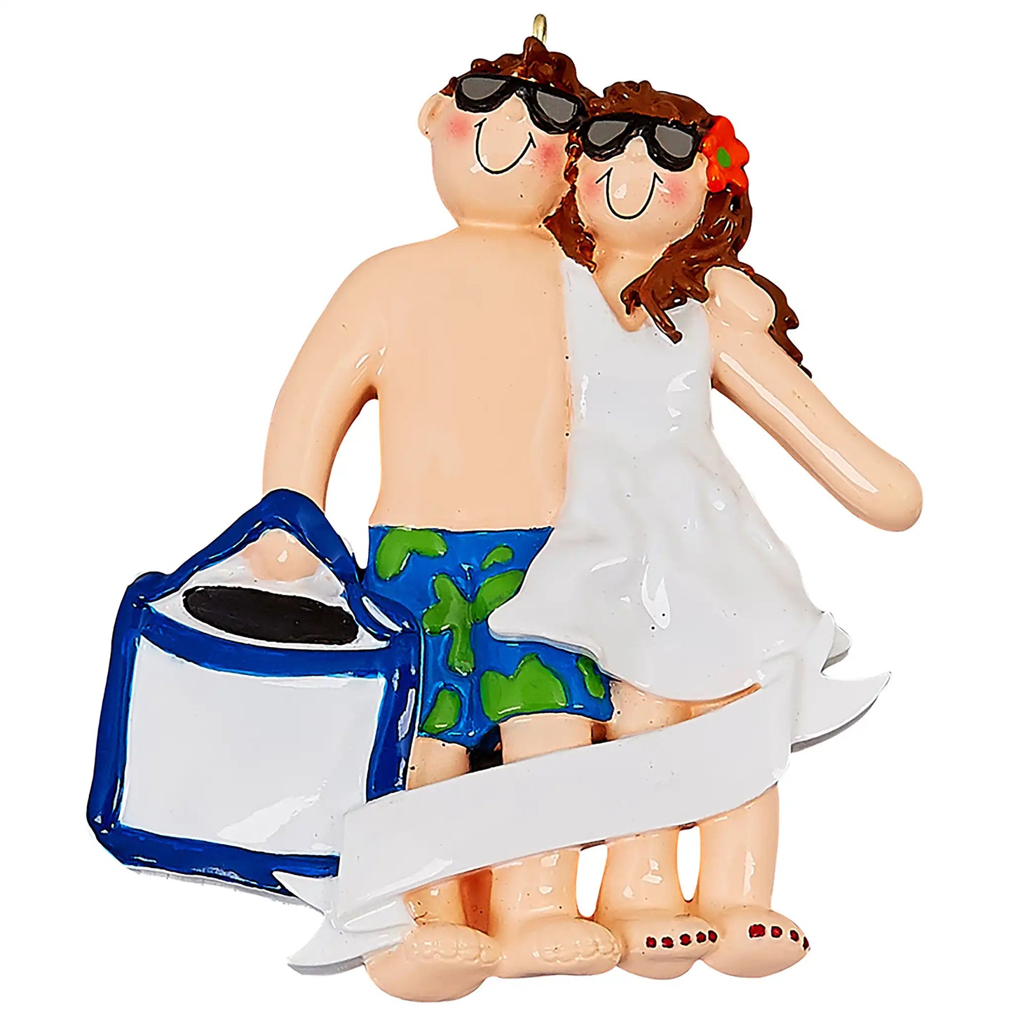 Beach Couple Love Christmas Ornament