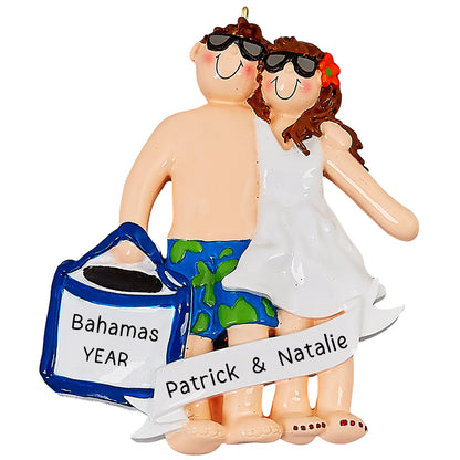 Beach Couple Love Christmas Ornament