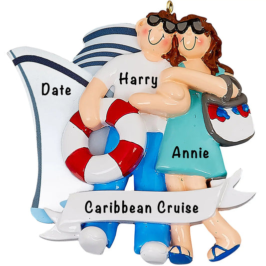 Cruise Ship Love Couple Christmas Ornament