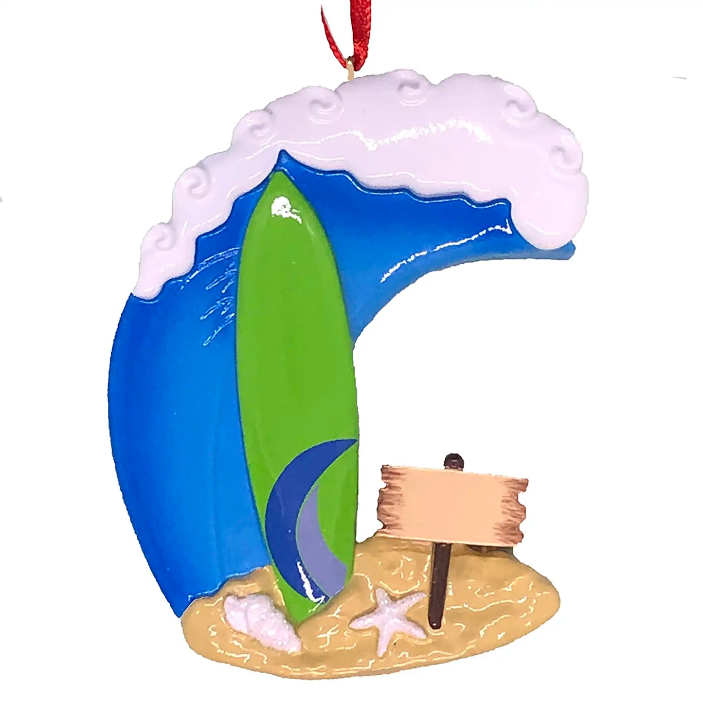 Surfing Big Wave Christmas Ornament