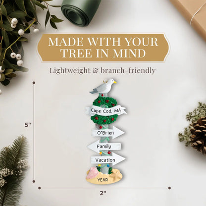 Adorno navideño con letreros de playa 