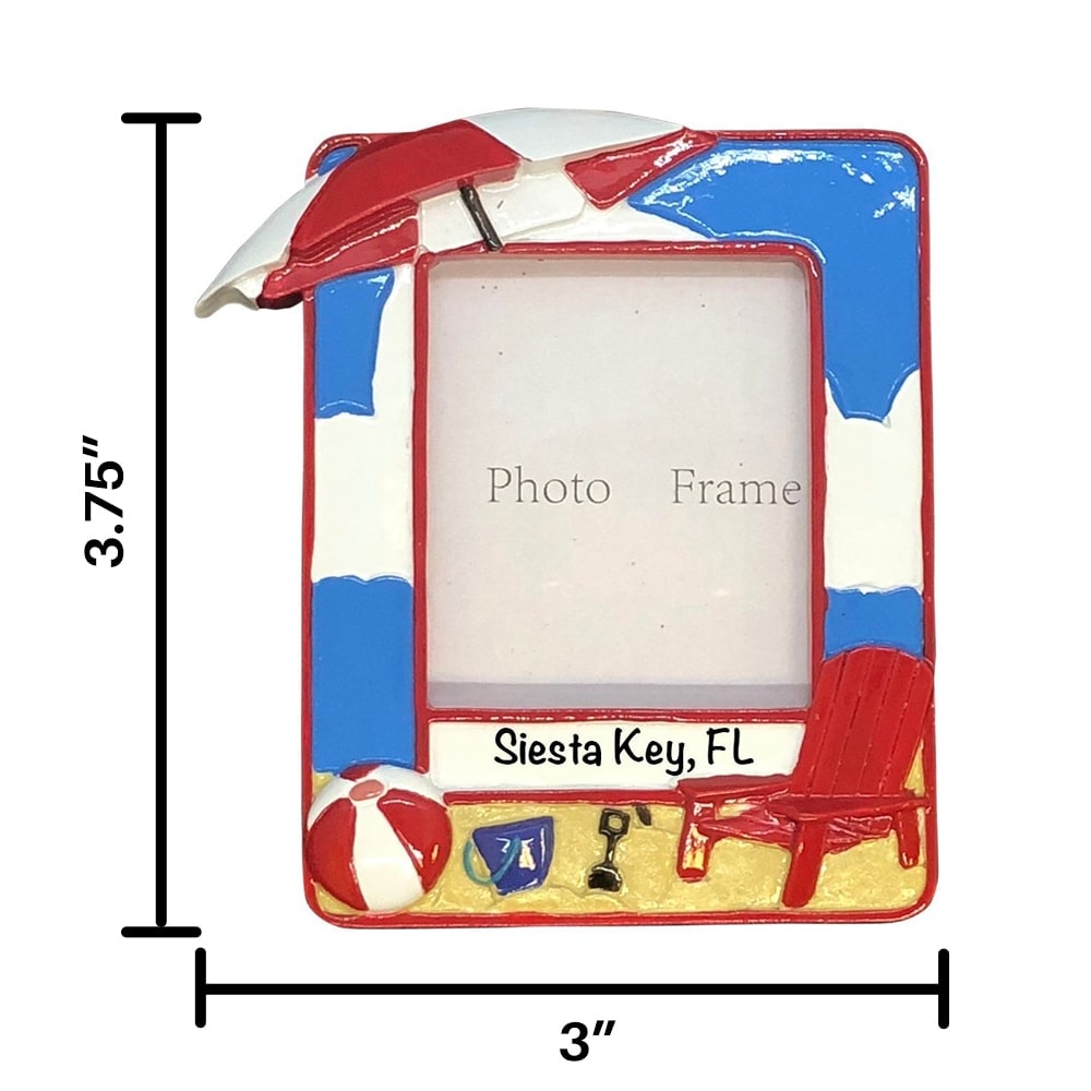 1830 Beach Picture Frame Personalized Christmas Ornament