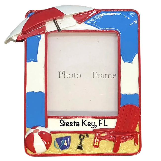 Beach Picture Frame Personalized Ornaments personalized photo frame ornament capturing family memories