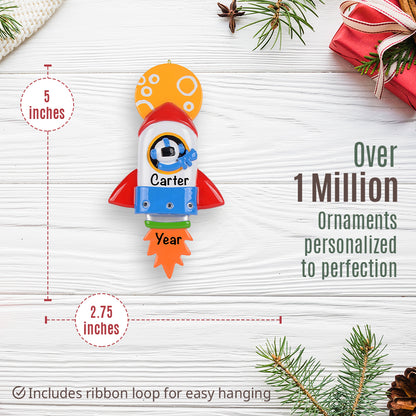 Space Rocket Christmas Ornament