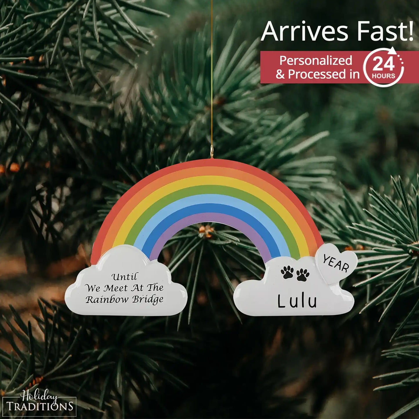 Adorno conmemorativo personalizado del Puente del Arcoíris para mascotas 