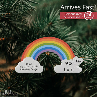 Adorno conmemorativo personalizado del Puente del Arcoíris para mascotas 