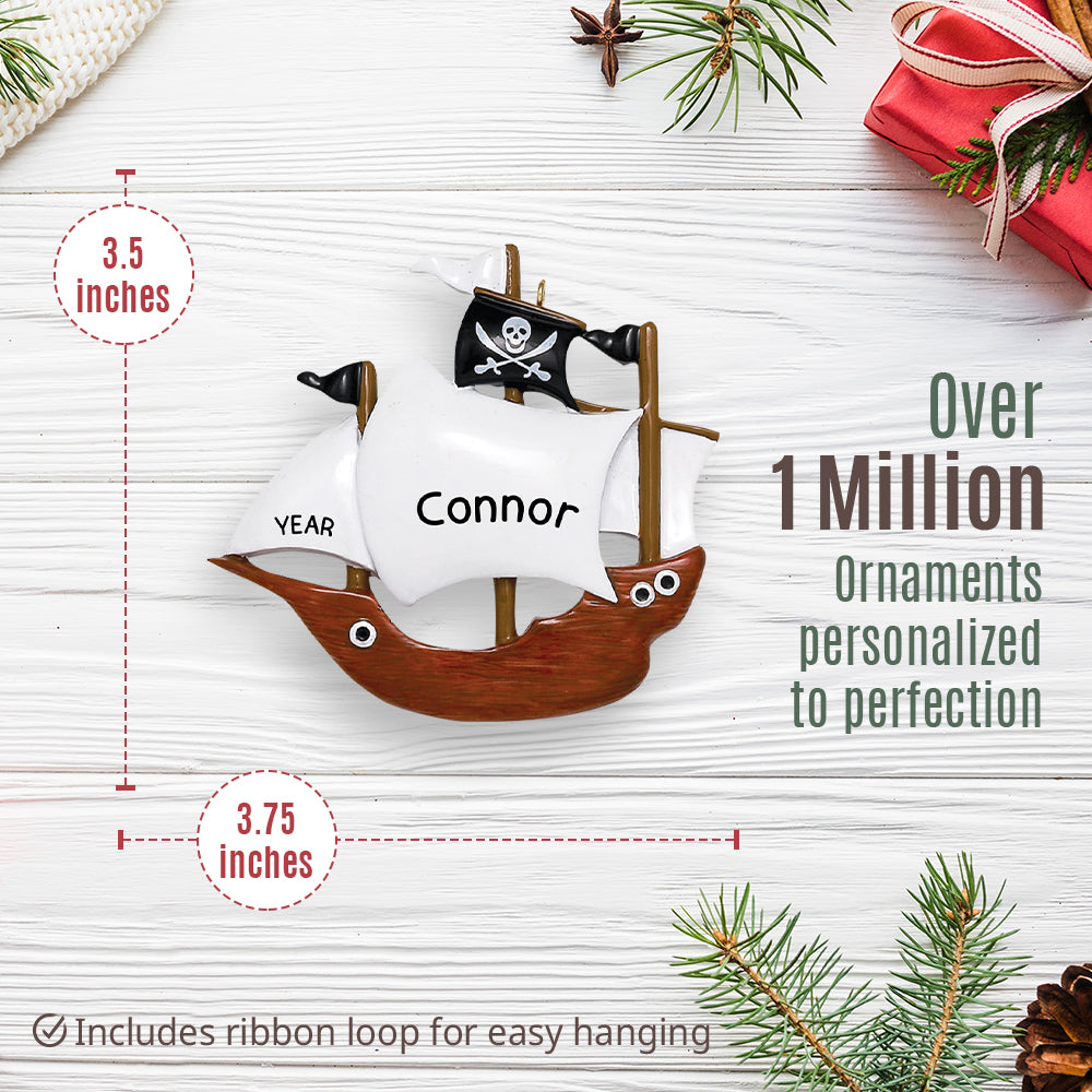 Pirate Ship Christmas Ornament