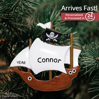 Pirate Ship Christmas Ornament