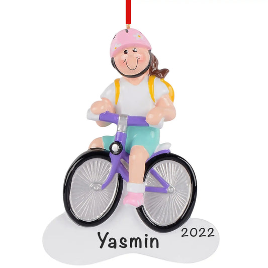 Girl Bike Christmas Ornament