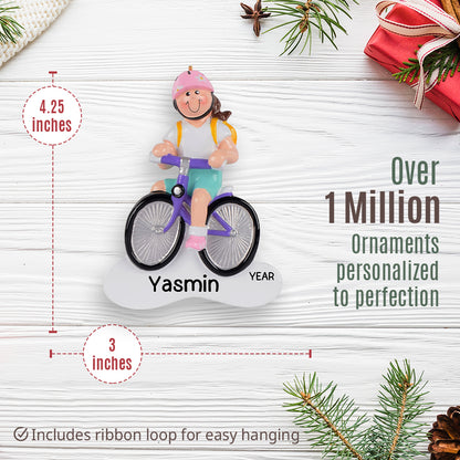 Girl Bike Christmas Ornament