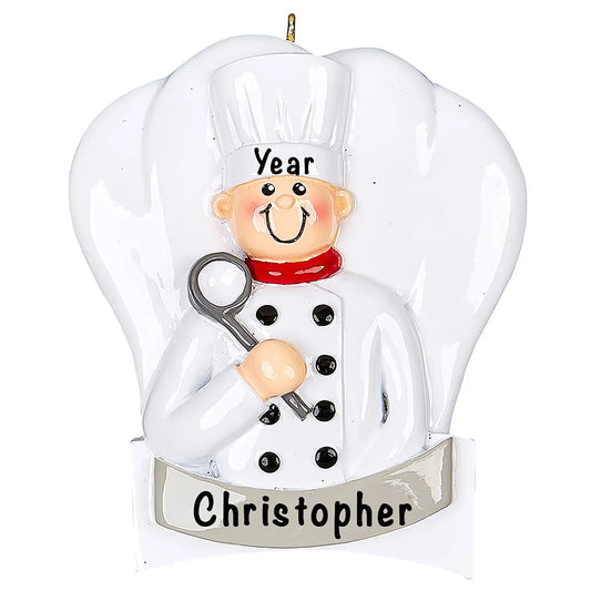 Chef Cooking Christmas Ornament