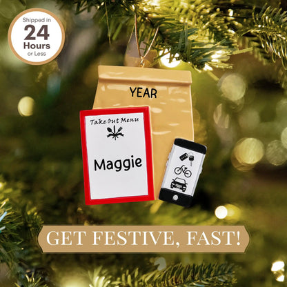 Take-Out To Go Uber Eats Christmas Ornament