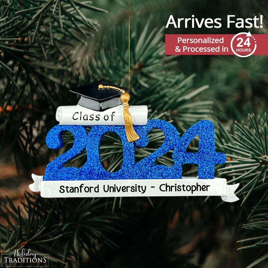 1934B - Personalized 2024 Graduation Ornaemnt for Christmas Tree - High School College Grad Gift - Holiday Traditions Christmas Tree