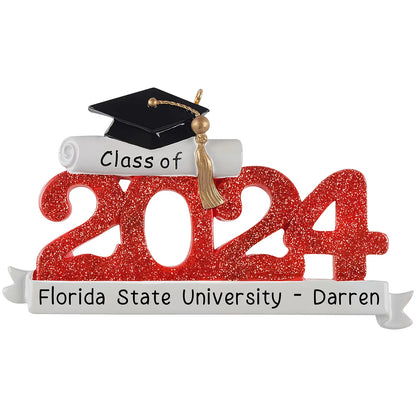 2024 Graduation Christmas Ornament - Red