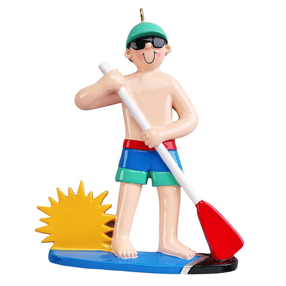 Paddle Board Guy Personalized Ornament