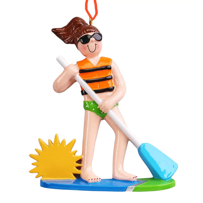 Paddle Board Girl Christmas Ornament