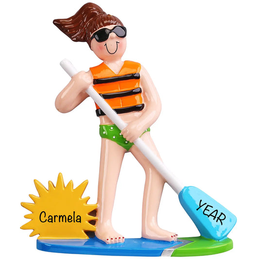 Paddle Board Girl Christmas Ornament